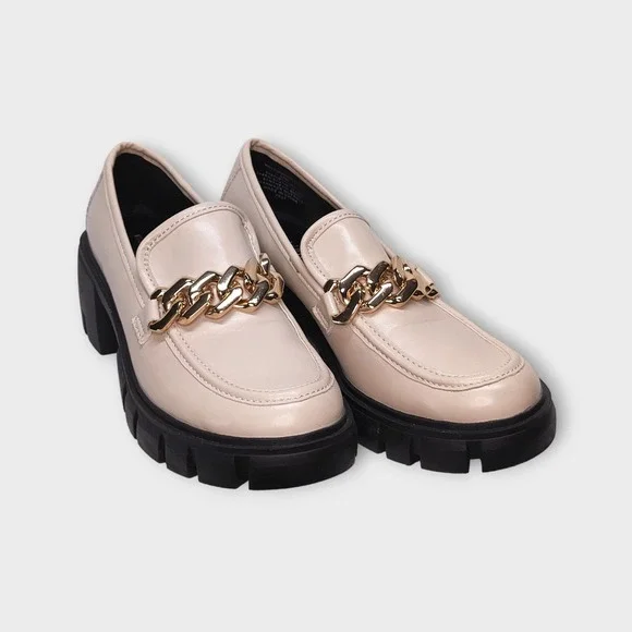 Women's Madden Girl HOXY Y02J1 Hoxtonn Almond Loafers 2.5" Heel Size 8.5 - Picture 2 of 12